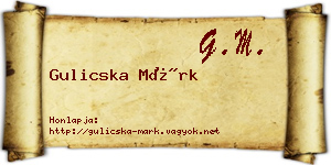 Gulicska Márk névjegykártya